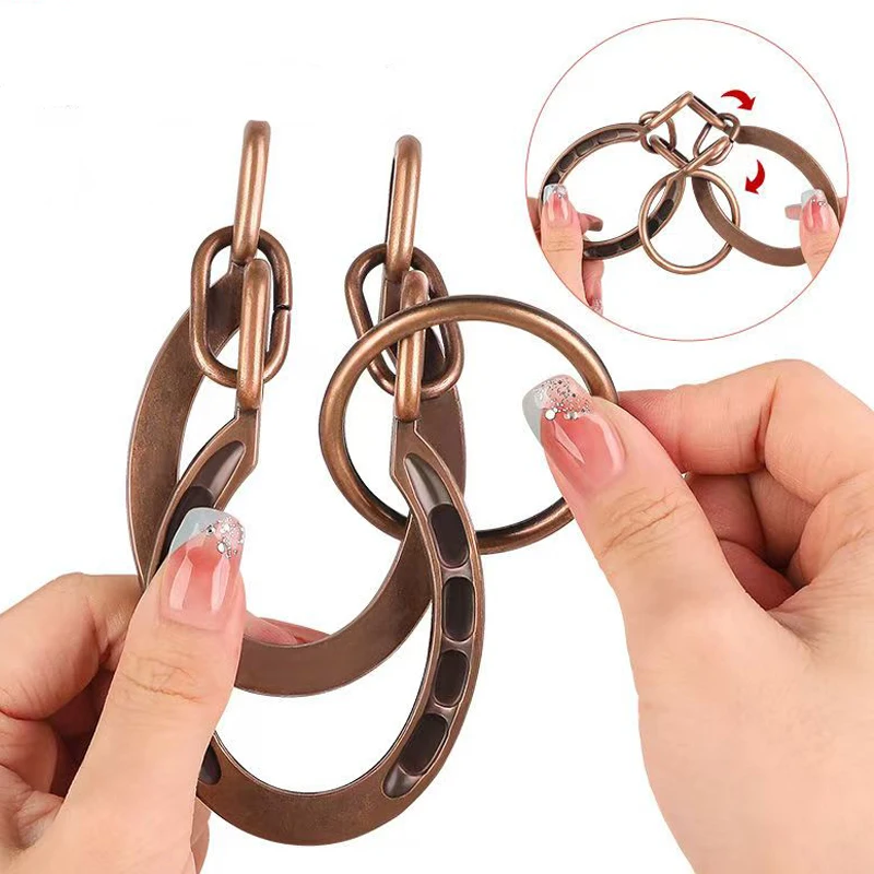 Classical Horseshoe Cast Metal Brain Teaser Puzzles Disentanglement Logic Skill Development Problem Solving Toys For Kids Adults view 3