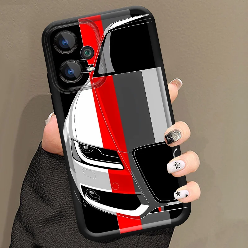 Red and White Car Pattern Soft Rubber Phone Case for Redmi Note 15 14 13 12 11 PRO 5G 4G Soft Protective Cover view 5