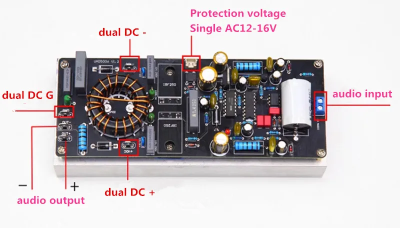 HiFi 500W Mono IR2110 Drive MOS IRF250 FET field-effect Transistor Tube Output Class D Digital Audio Amplifier Board