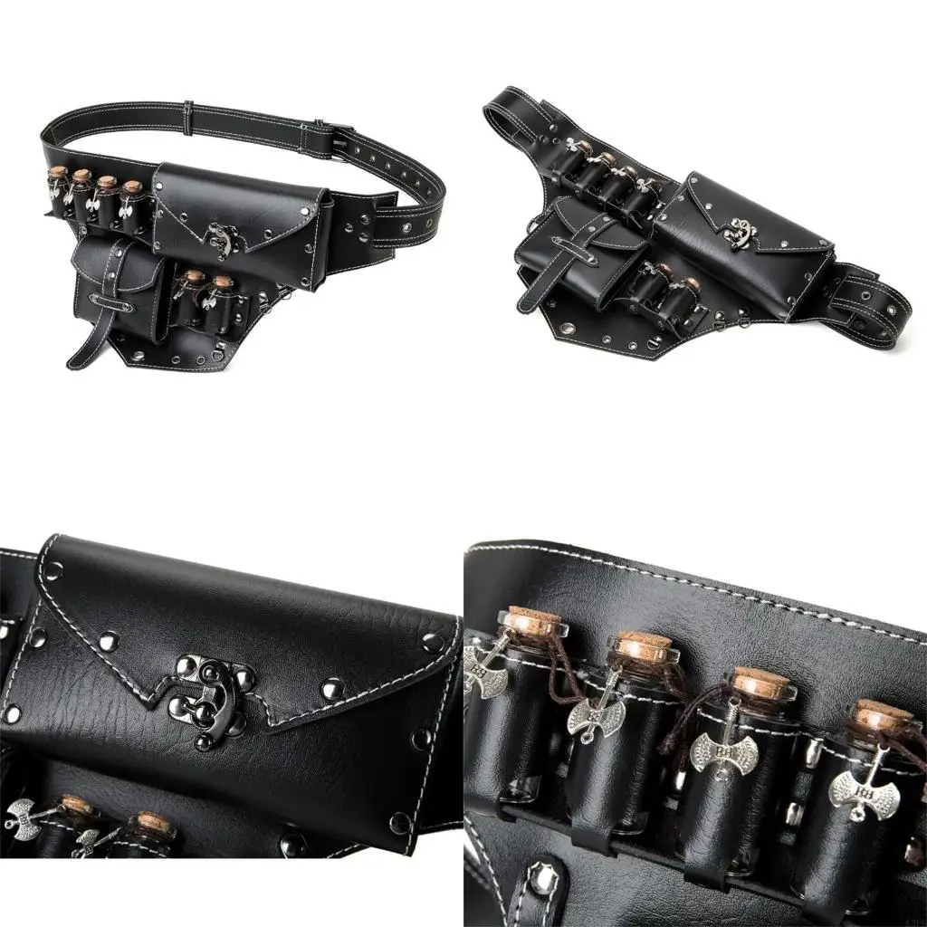 

Renaissances Waist Bag with Cork Potion Bottle for Medieval Role Play Costume