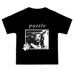 Puzzle dog The garden black heavyweight tee