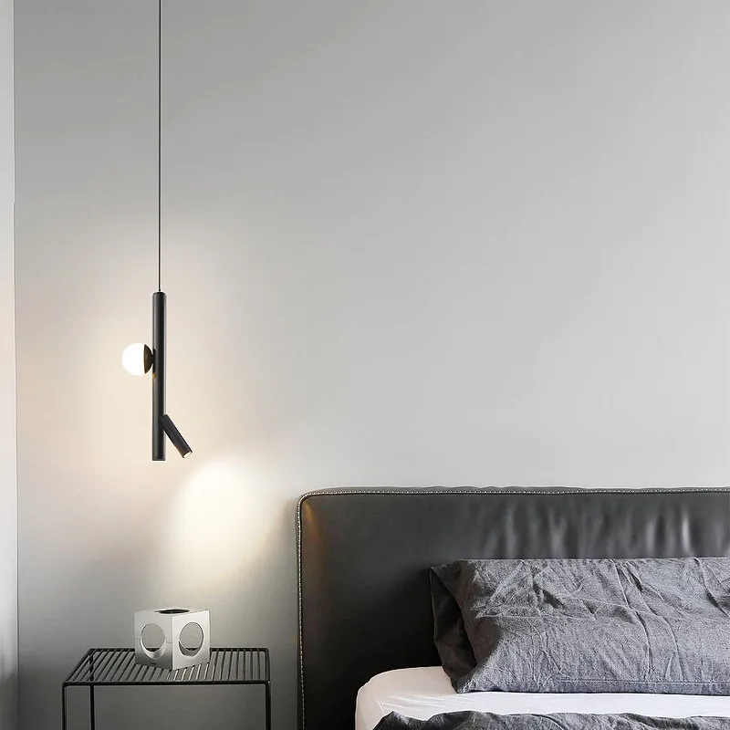 Minimalistyczna lampa wisząca LED do salonu lampka nocna gabinet korytarz żyrandol kryty wystrój domu oprawa oświetleniowa połysk lampa wisząca