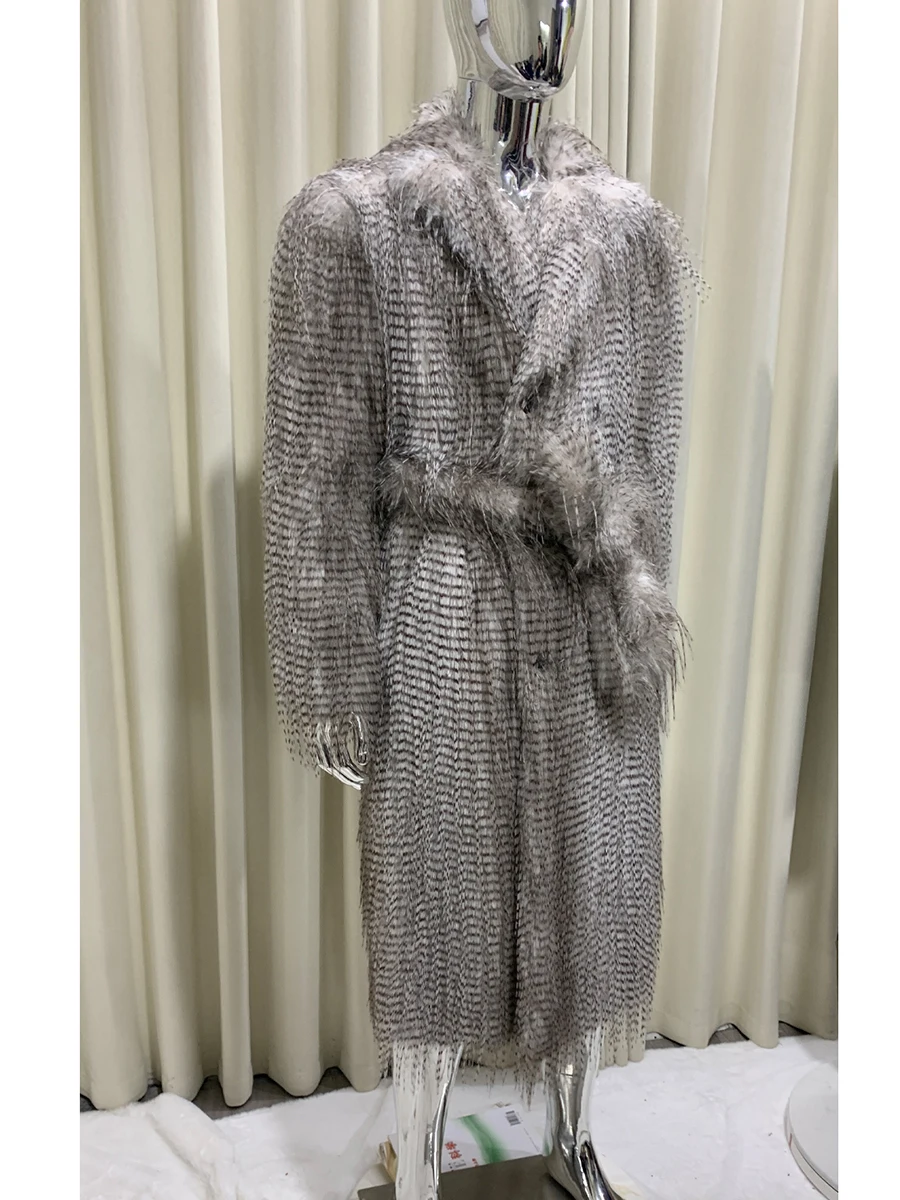 Herbst Winter Bunte Dicke Warme Haarige Shaggy Weiche Faux Pelzmantel Männer Schärpen Luxus Designer Emo Kleidung Flauschigen Mantel 2025