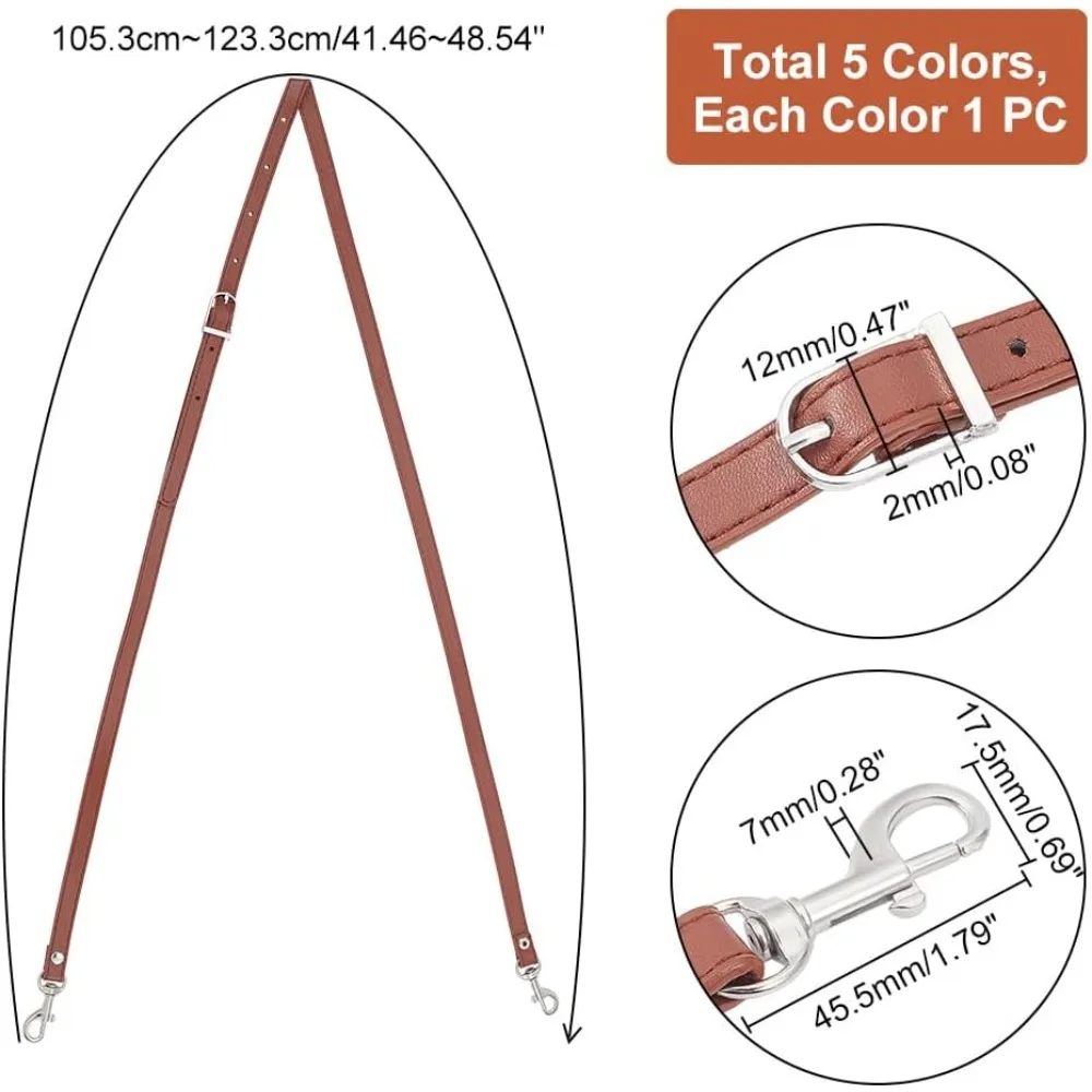 Cinturino a tracolla a 5 colori per borsa 41 ~ 48 pollici cinturino di ricambio in pelle regolabile maniglie cinturino per borsa cinghie per borsetta