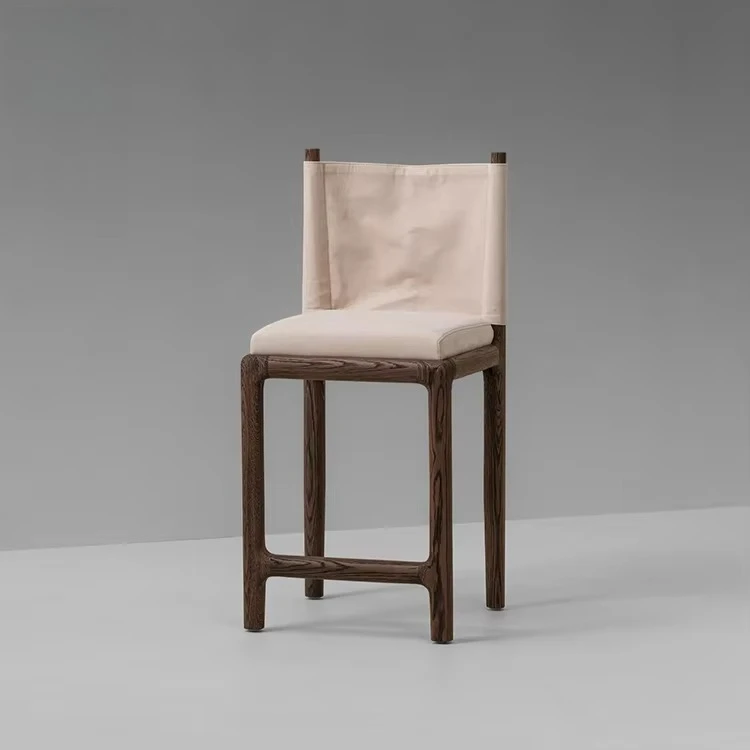 yj-Tabouret de salle à manger et d'écriture moderne et contemporain en cuir et bois massif, stable, écologique et durable