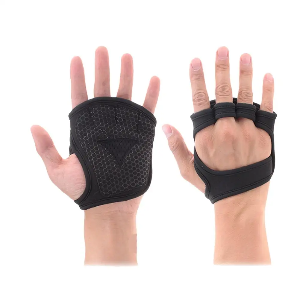 Anti-slip Weight Lifting Gloves Weightlifting Sports Gym Half Finger Black Workout Mitts