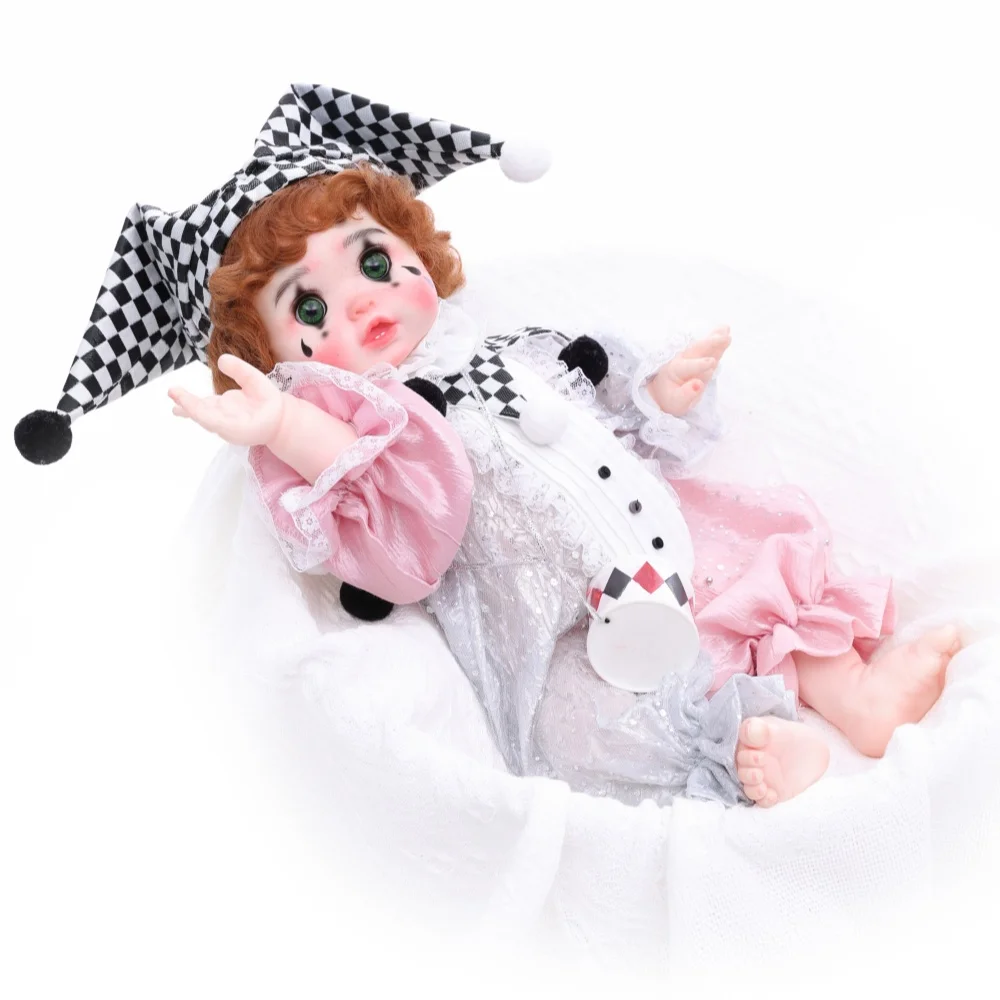 

Cloveray 18 inch Cute and Realistic Reborn Baby Doll Clown Set Vinyl Doll Toy Collection Hobbies High Quality Handmade Kid Gifts