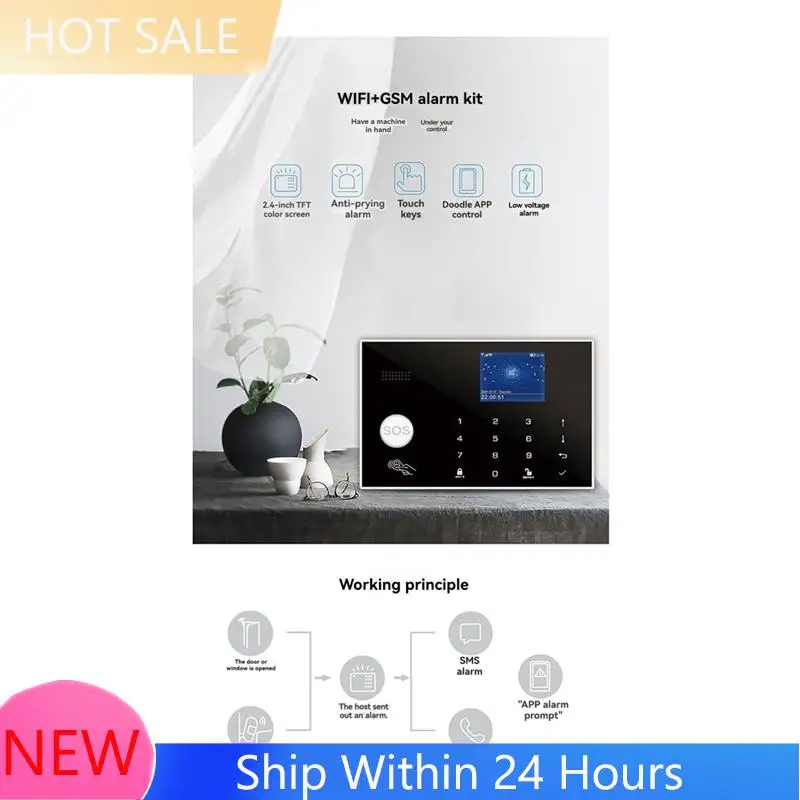 

~【В наличии】Tuya G30 Охранная сигнализация для защиты дома с дисплеем температуры и влажности WIFI GSM сигнализация