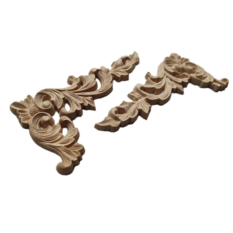 

16 шт., деревянная резная угловая аппликация, неокрашенная рамка, наклейка для шкафа, украшение для домашней мебели B