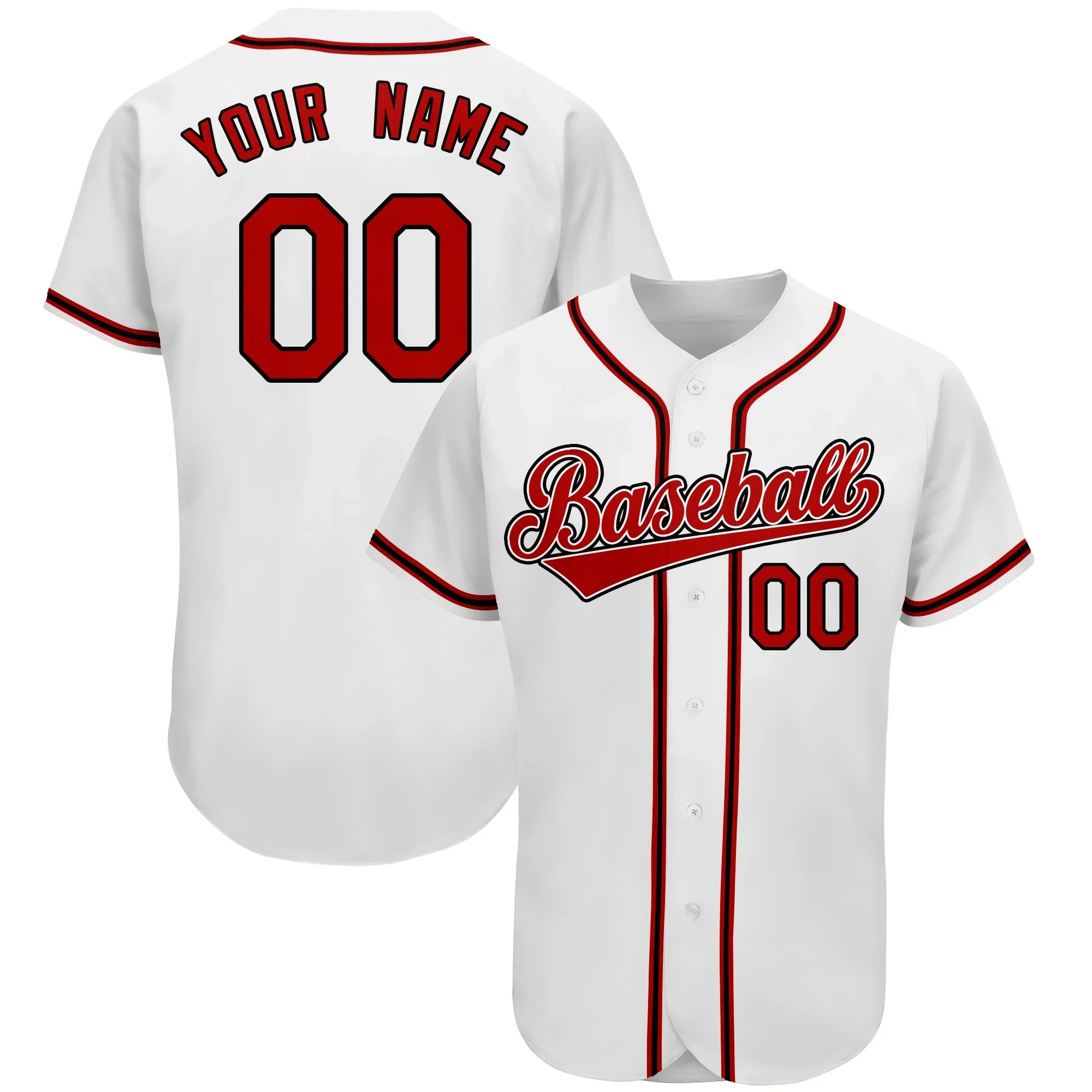 Customized Top Quality Baseball Jersey，Design Hip Hop Casual Men's Clothing，Small Button Down Tee Shirts With Team Name/Number