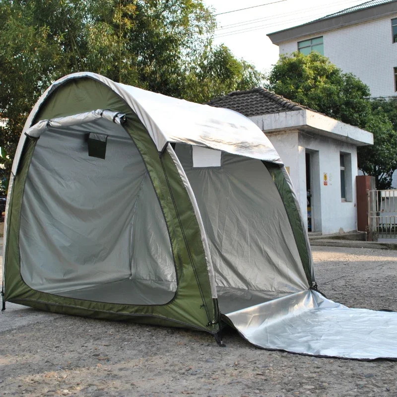 Tente de garage pliable avec housse de pluie, abri de moto double couche, rangement pour motos, ajouter une housse de pluie