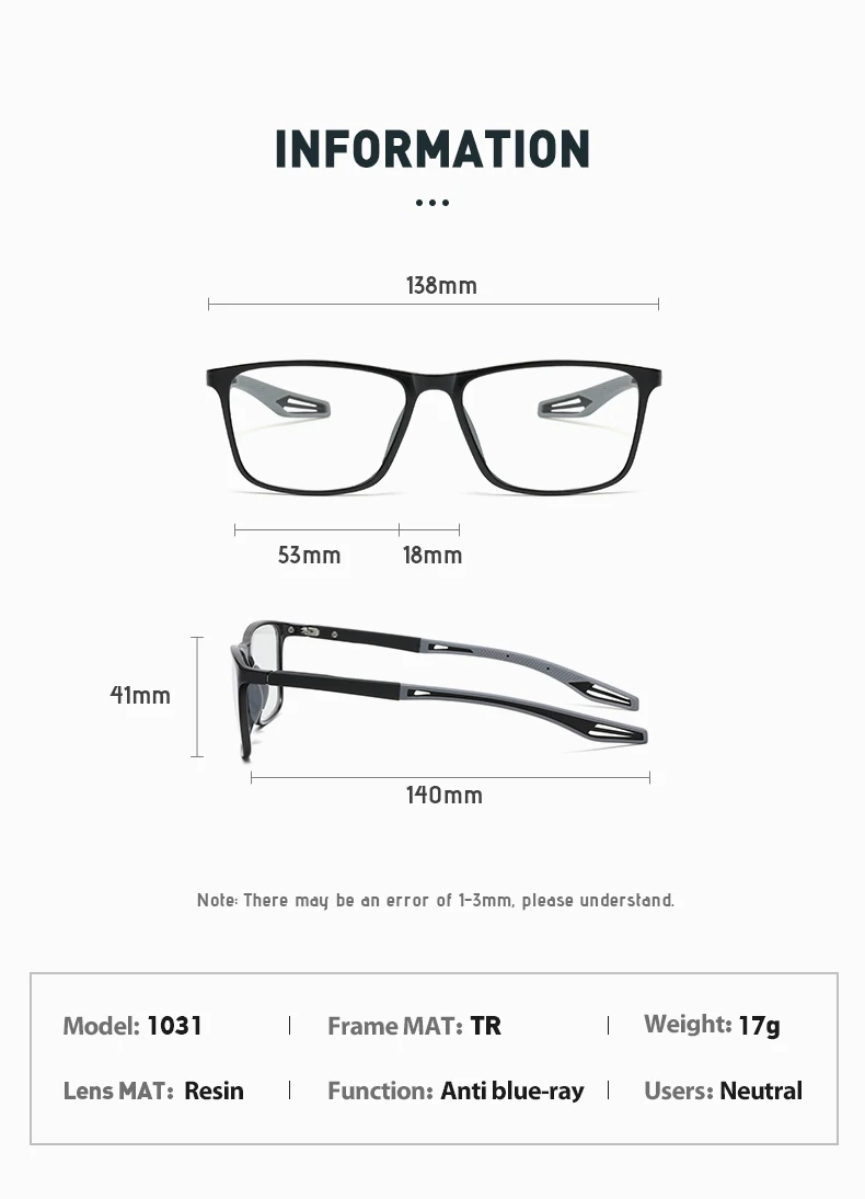 DML Neue Lesebrille Stil Hohe Qualität TR90 Ultra Licht Material männer frauen Licht Presbyopie Brillen – Detail 7