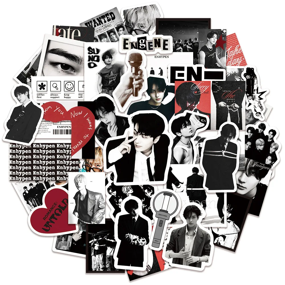 50 قطعة جديد KPOP-ENHYPEN كوريا هيسونغ جاي جيك سونغون جونغون ني-كي ألبوم صور صندوق أعمى المحمول ملصقات الظهر #3