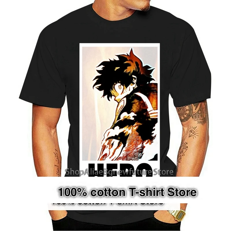 Bakugou T Shirt HERO T-Shirt 100 Percent Cotton Graphic Tee Shirt Plus size Fun Short Sleeve Male Basic Tshirt Plus Size 4XL 6XL