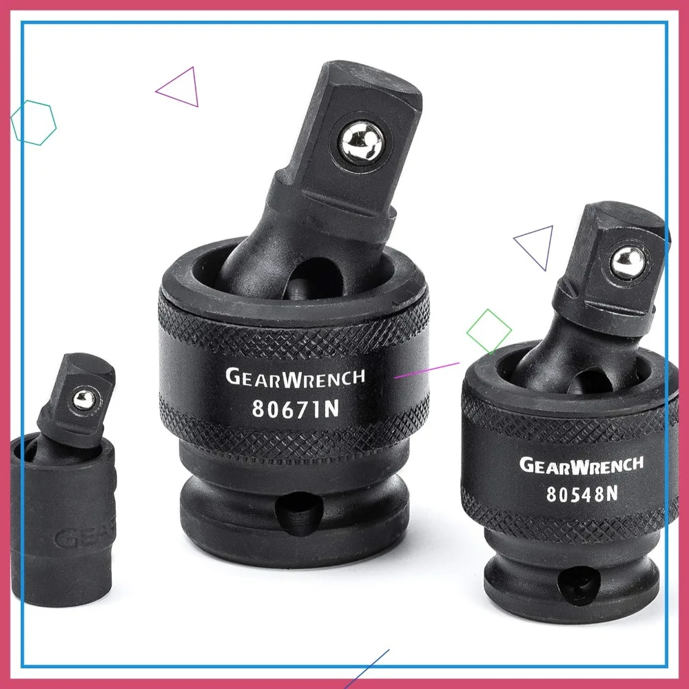 1/4インチ、3/8インチ、および1/2インチドライブ用の3ピースインパクトユニバーサルジョイントセット - 耐腐食性