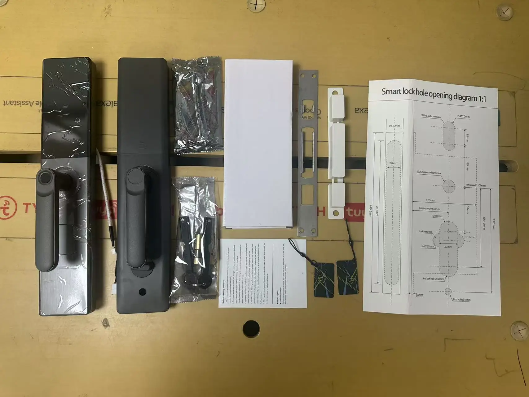 STLF 스마트 도어락 아파트용 전자 RFID 키리스 투야 디지털 도어 스마트락 와이파이 룸락