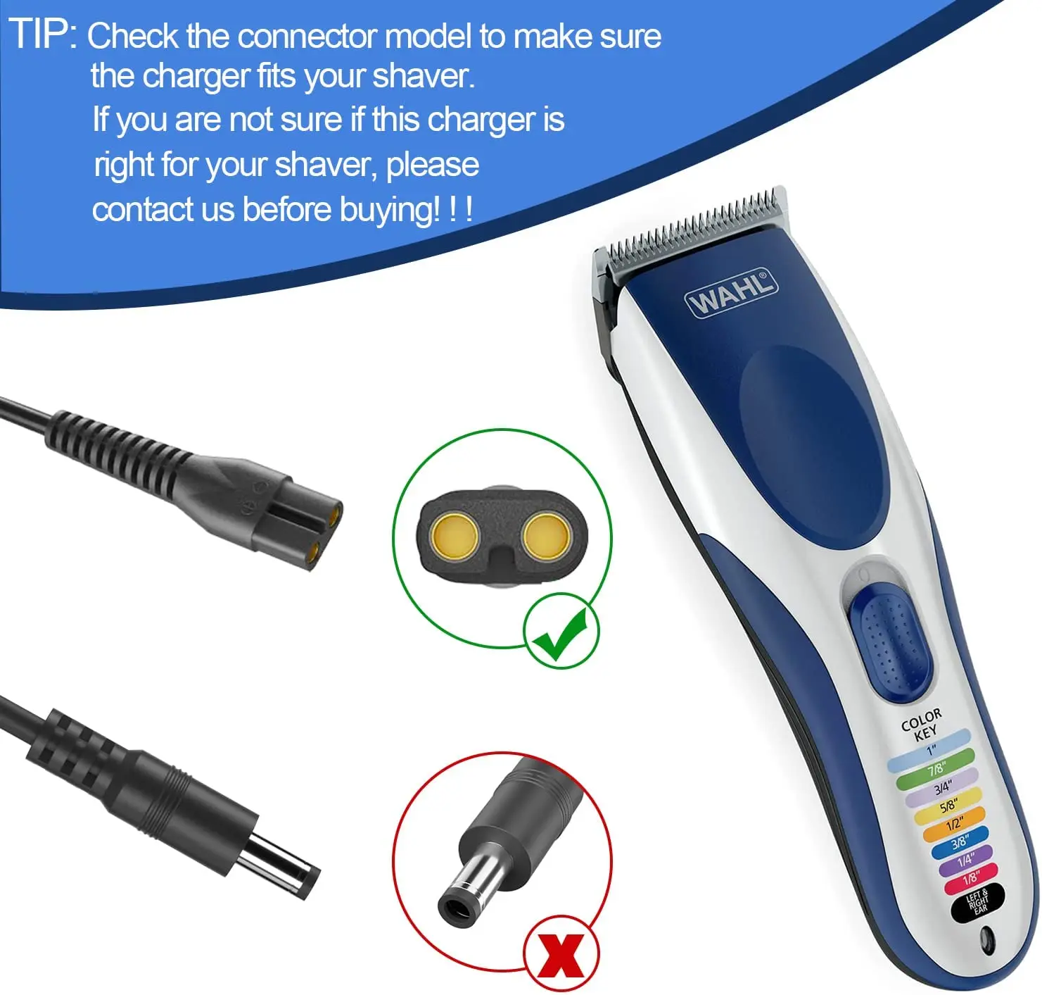 3.5v 1a AC Charger Compatible with Wahl Color Pro Cordless Hair Clipper & Timmer 9649 Replacement Wahl Clipper