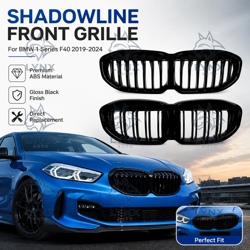 For BMW 1 Series F40 2019-2024 Single/Dual Line Shadowline Front Grille Without Light Cross-border Modification Parts