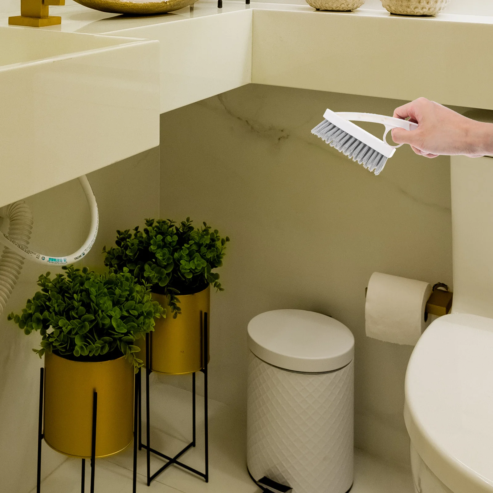 

Cleaning Brush With Long Handle Ergonomic Design Tough Bristles For Bathroom Kitchen Tile Grout Corner Scrubber Bathtub