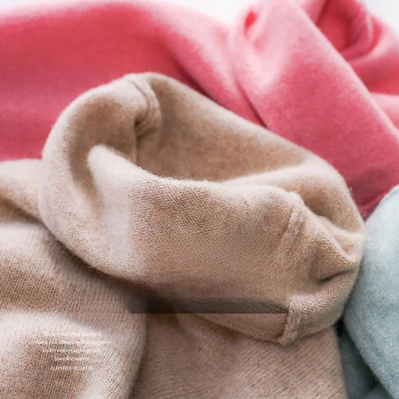 

Pure Wool Knitted High Collar Base irt Women's Autumn Winter Thi Warm Inner Wear Turtlene Commute Sle Slim Fit Long S...