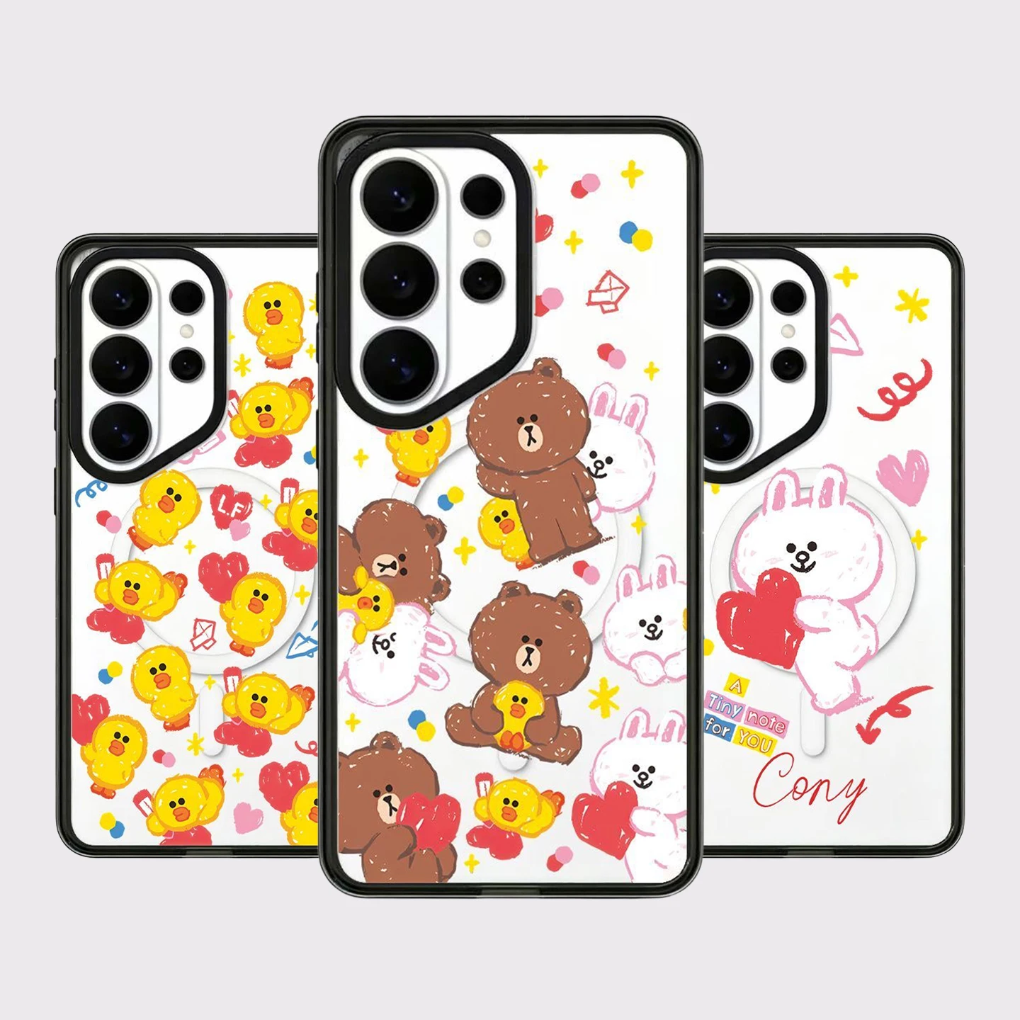

Cartoon Bear Duck Acrylic Case for Samsung Galaxy S26 S25 S24 S23 Ultra S26U S24+ S25+ S26 Plus Protective Case