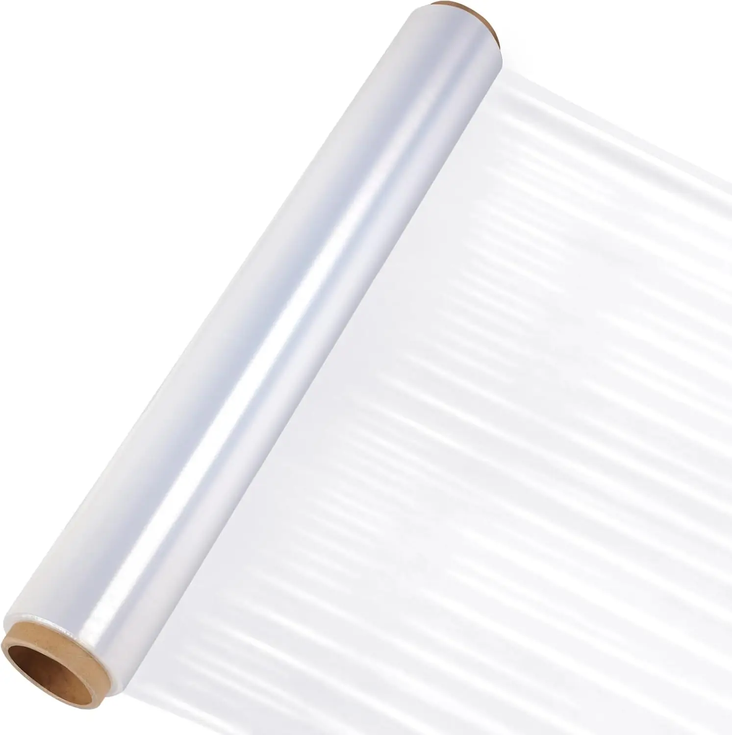 Rollo de Film Estirable de 15 Pulgadas de Ancho y 196.8 Pies de Largo, Envoltura Retráctil de Calibre 60 para Paletización, Mudanza y Protección de Muebles, Transparente