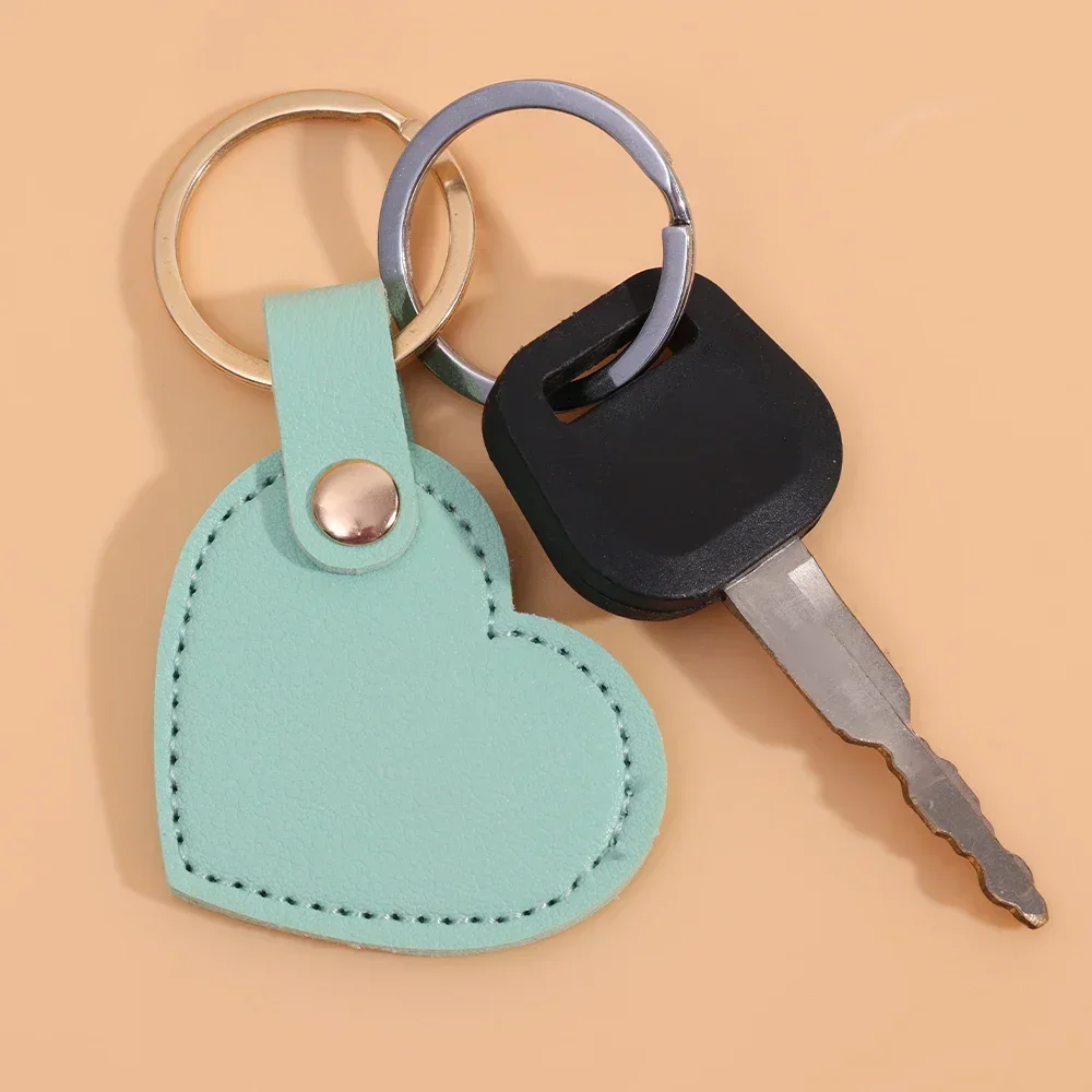 Charm Leather Heart Key Chain Fashion Leather Heart Shape Keychain Women Car Key Holder Home Key Ring Bag Car Pendant Gift