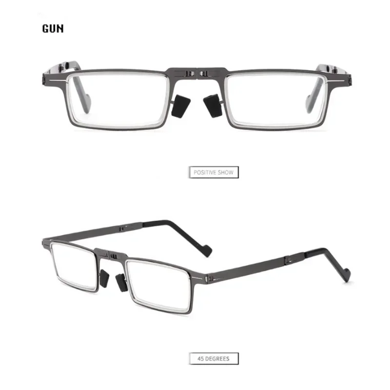 Unisex Anti-Blue Light Women Men Reading Glasses Metal Foldable Presbyopia Full-Frame Eyeglasses Cooling Glasses With Case