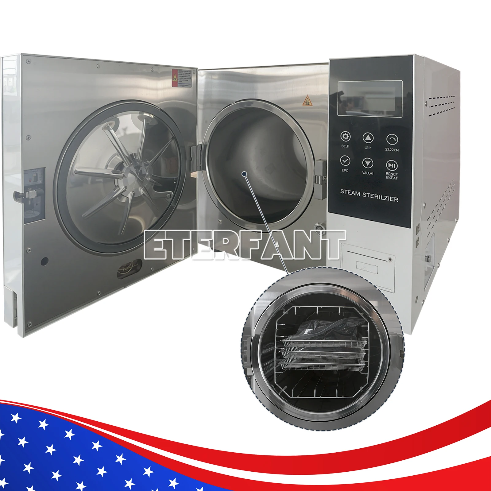 ETERFANT 23L Class B Dental Autoclave Vacuum Steam Sterilizer Medical Sterilization+Printer with Drying Function