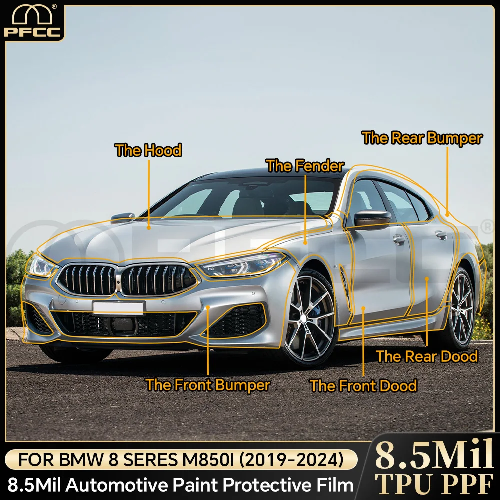 For BMW 8 SERES M850i 2019-2025 TPU Paint Protection Film Anti-scratch Car Body Clear Bra Pre-cut PPF Resistant Invisible Cover