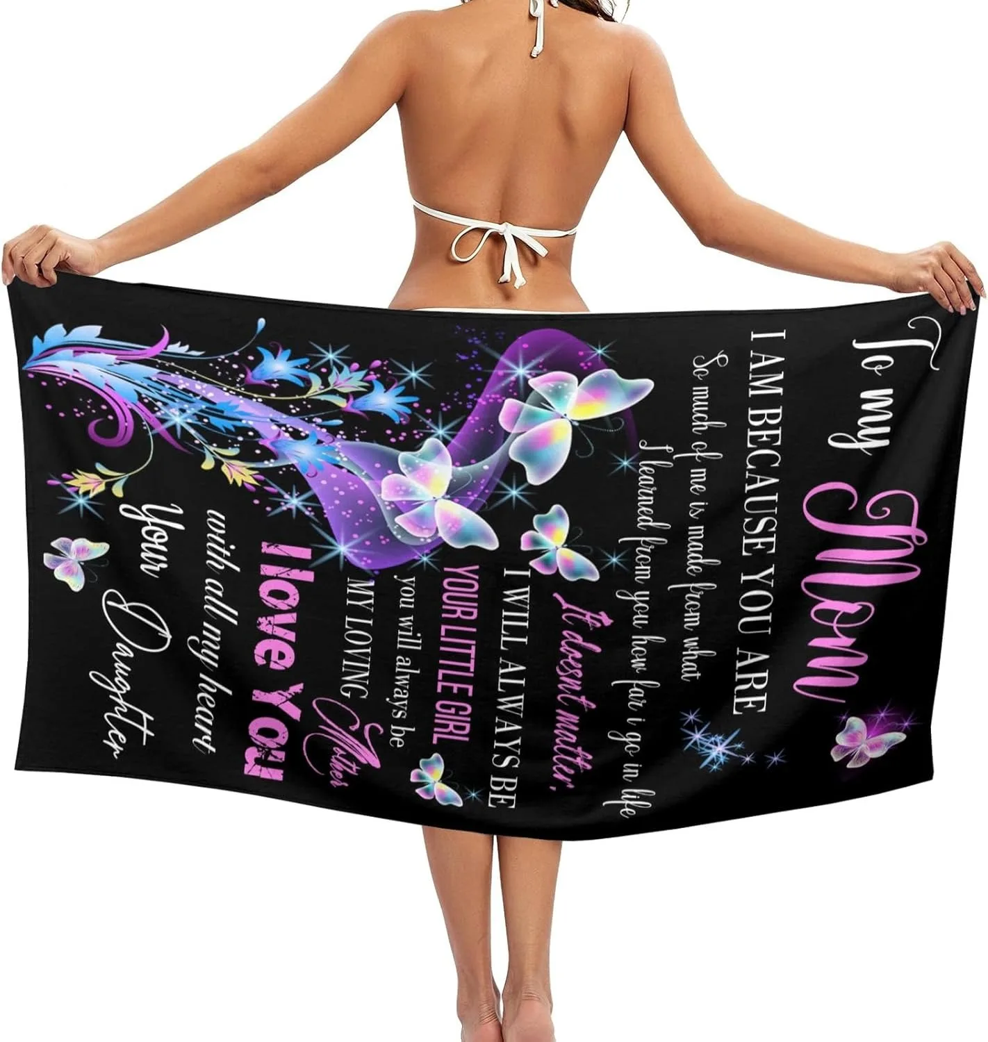 1PC Gifts To my Mom Bath Towels Mother's Day Towel Microfiber Quick-Dry Beach Towel For Yoga Tourism Beach GYM Camping Swimming