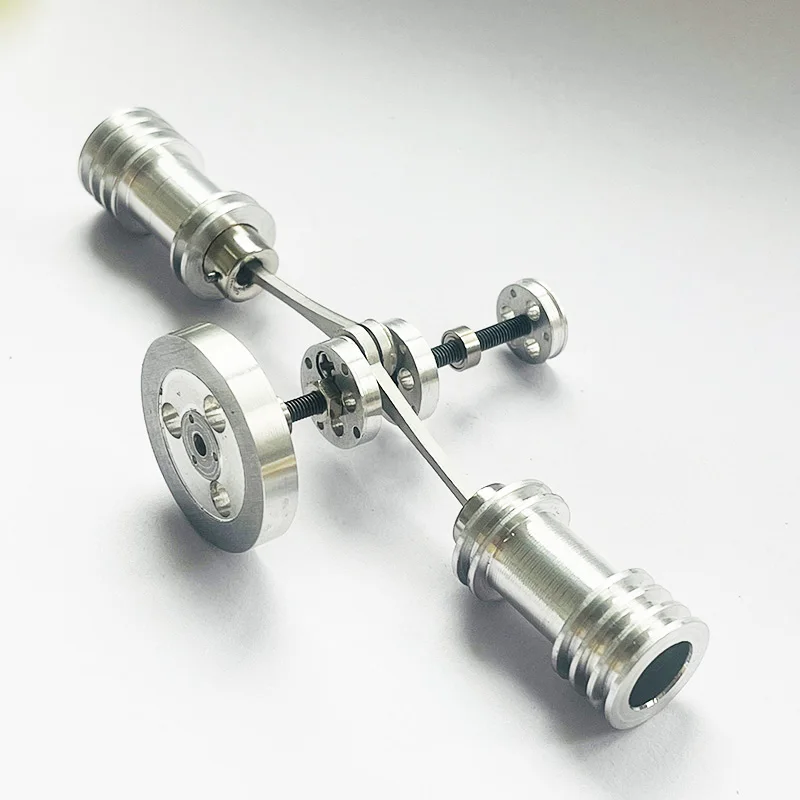 Modelo de motor de doble cilindro, cigüeñal, husillo de potencia Stirling, piezas mecánicas, piezas de motor de pistón