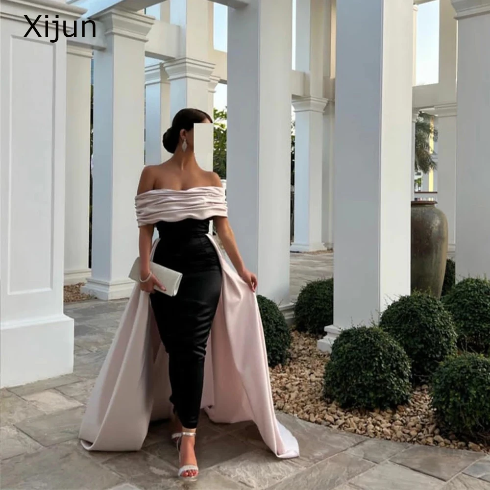 

Xijun Ivory Satin Formal Long Evening Dresses Luxury Mermaid Prom Dress For Women 2022 Occasion Vestido Party DressSaudi Arabric