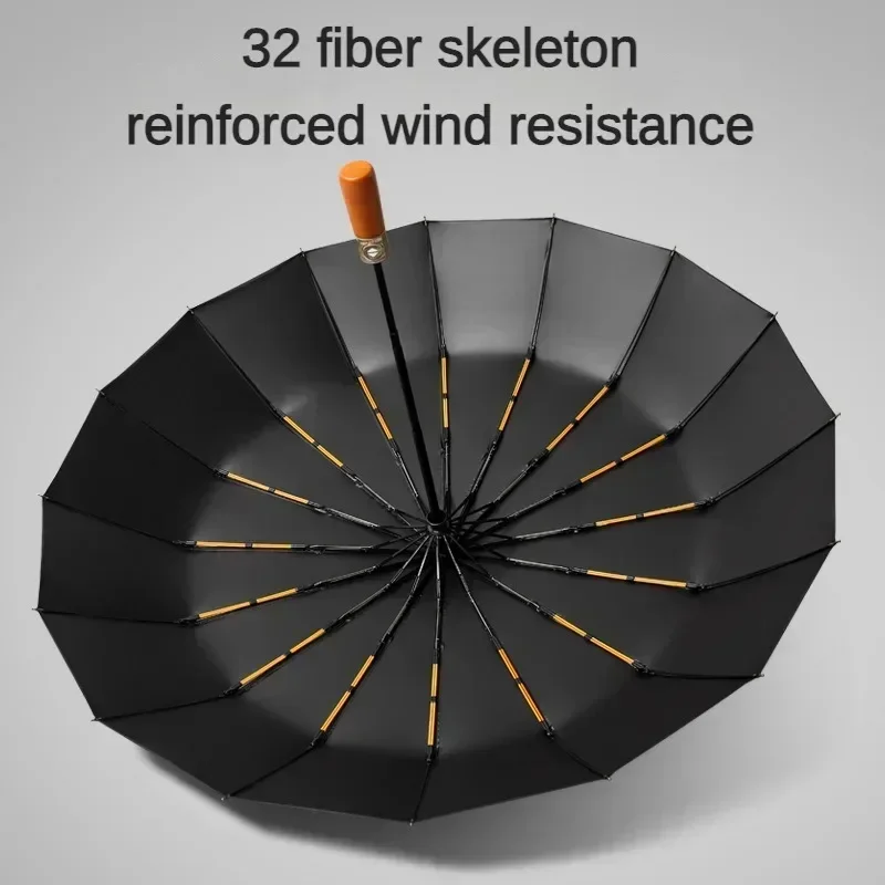 32 Bone Business Umbrella for Men and Women, Fully Automatic Folding, Windproof Waterproof Sunshade, Large Luxury Umbrellas