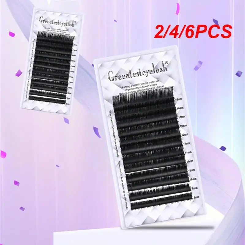 

2/4/6PCS Multi-curved Eyelashes Light Weight Grafting Eyelashes Classic Make Up Eyelash Dense Single Round Eyelashes Single