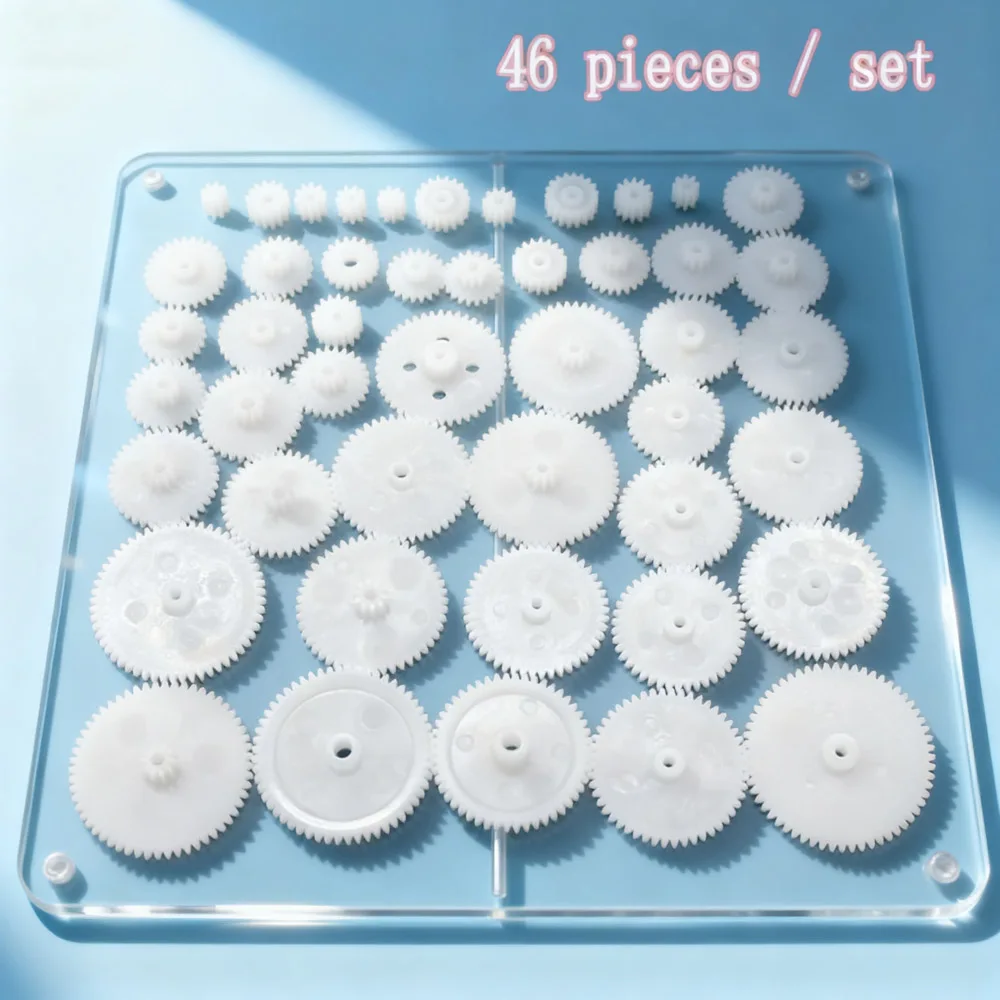 A Pack Mixed Plastic Gear Bag Motor Transmission Gear 0.5 Mold DIY Handmade Toy Accessories Plastic Gears DIY Toy