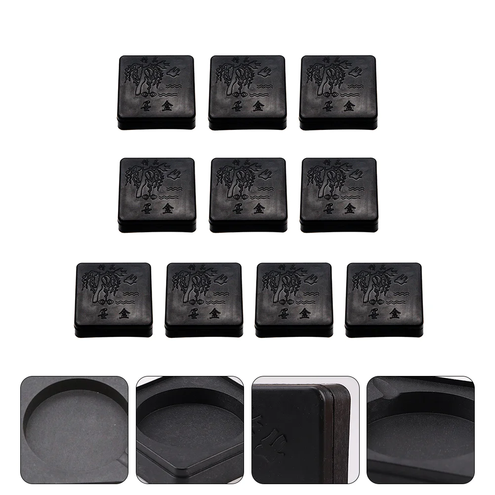 

10 Pcs Ink Grinding Stone Inkstone Black Calligraphy Painting Tool Plastic Office