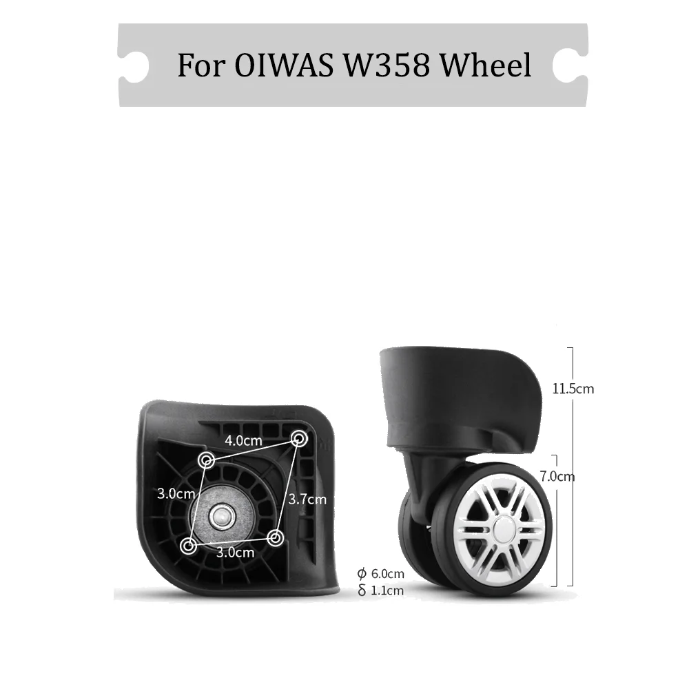 For OIWAS W358 Universal Wheel Black Replacement Suitcase Rotating Durable Silent Smooth Shock Absorbing Accessories Wheels