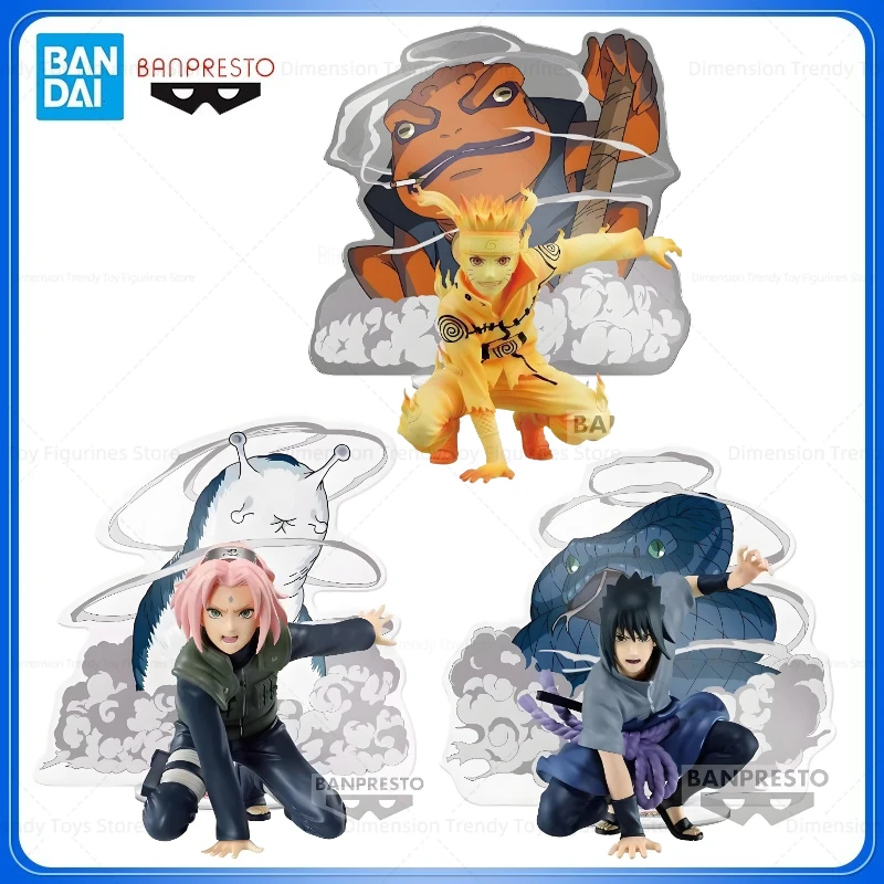 Bandai In Stock Original Banpresto Anime Naruto Shippuden Uzumaki Naruto Sakura Haruno Sasuke New Sannin Action Figure Model Toy