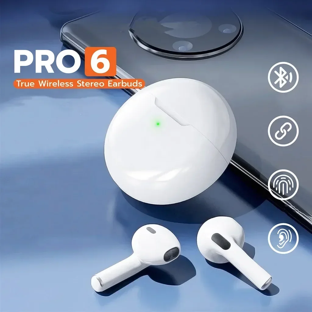 Air Pro 6 TWS Wireless Bluetooth Earphones Headphones Mini Earpone Headset For Xiaomi Android iPhone 15 Samsung Huawei Earbuds