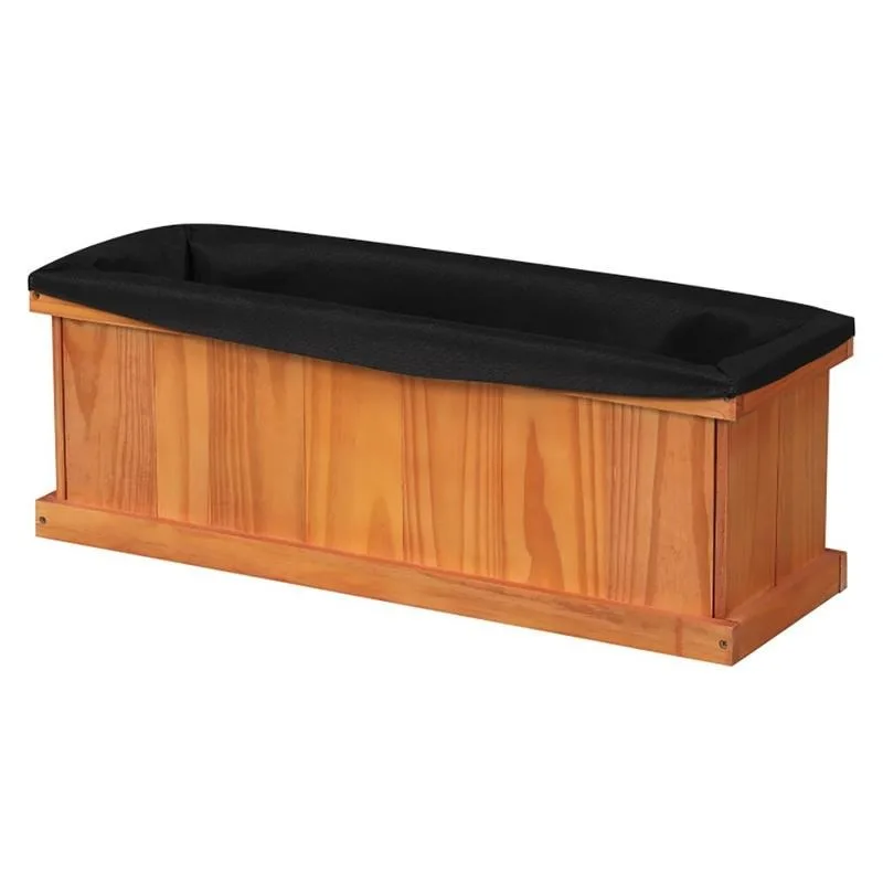 Wooden Raised Garden Bed with Drainage Holes and Liner Solid Fir Wood Planter Box Equipped with A Detachable Bottom for Cultivating Flowers, Fruits, Herbs, Vegetables, Succulents, Etc