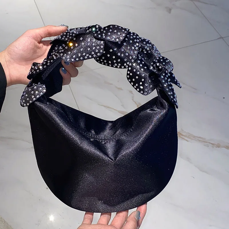 

Премиум ретро сумка для ужина с бантом в горошек, темпераментная шелковая атласная сумка-мессенджер с помадой