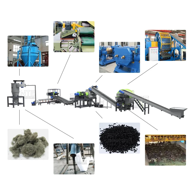Granulador De Resíduos Automático, linha De Produção Hines, reciclagem De Pó De Pneu