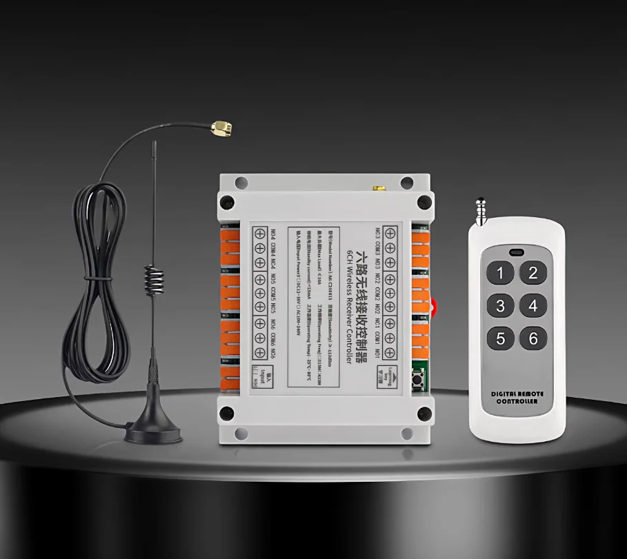 universal DC 12V  24V 36V  48V 10A 6CH relay RF Wireless radio Remote Control  switch  433 mhz farm/Industrial/agricultural