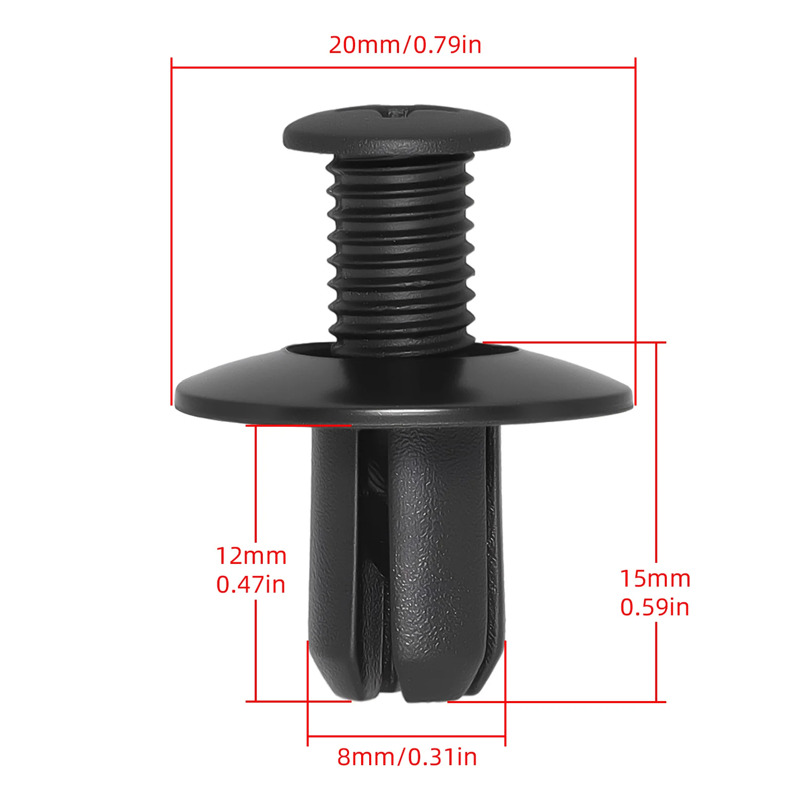 10/20/30/50/100pcs 8mm Plastic Rivets Fastener Clips Car Bumper Fender Push Pin Clip Universal For Toyota Ford Kia Nissan Yamaha