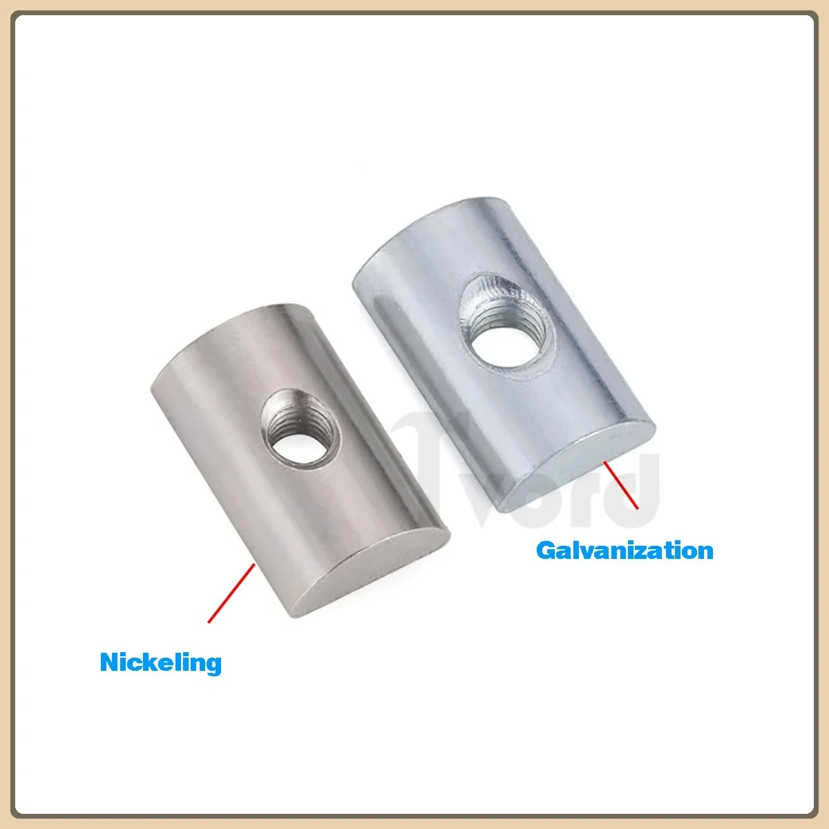 Carbon Steel Galvanized Half Round Nut / Rectangular Screw Cap M4-M8