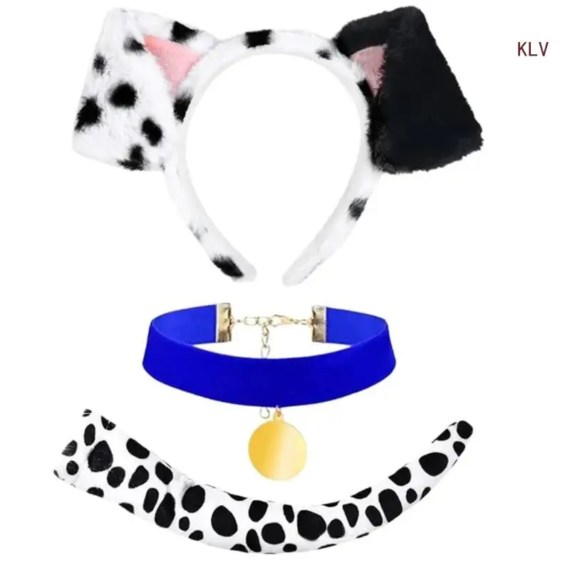 Disfraz animal para cosplay Halloween que incluye diadema con orejas perro, cola y guante 6XDA