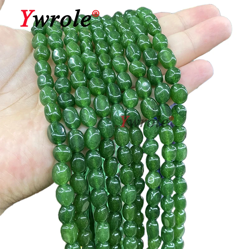 8x10MM Natural Stone Green Jasper Colors Chalcedony Loose Irregular Spacer Beads for Jewelry Making Diy Bracelets Accessories