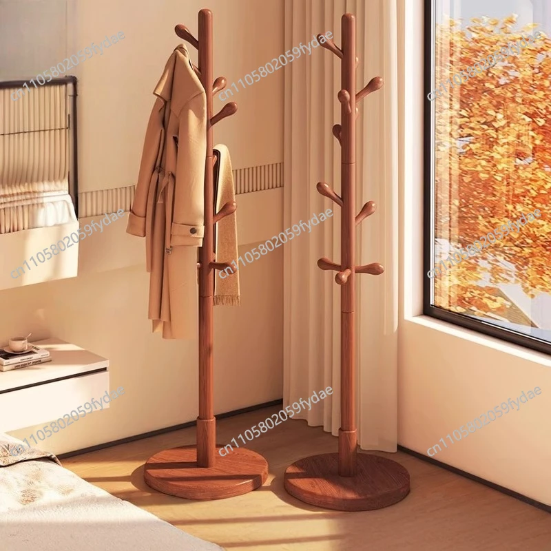 

Simple solid wood hanger bold light luxury hanger floor removable storage drying rack strong and durable