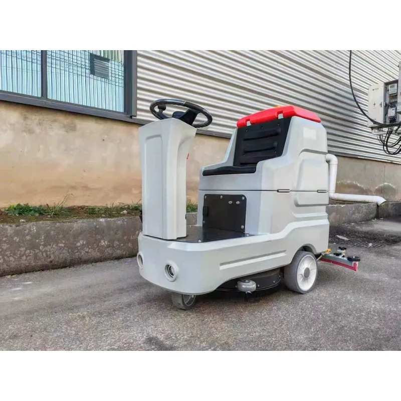 ff.&Heavy Duty Ride On Floor Scrubber Sweeper 220V Commercial Cleaning Machine For Warehouse Concrete Epoxy Ground Mopping-h#